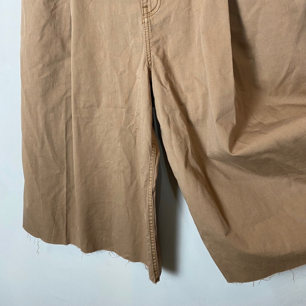 Pilcro Anthropologie Linen Blend Pleated Wide Leg Culotte Pants Tan 30 NEW - Picture 8 of 9
